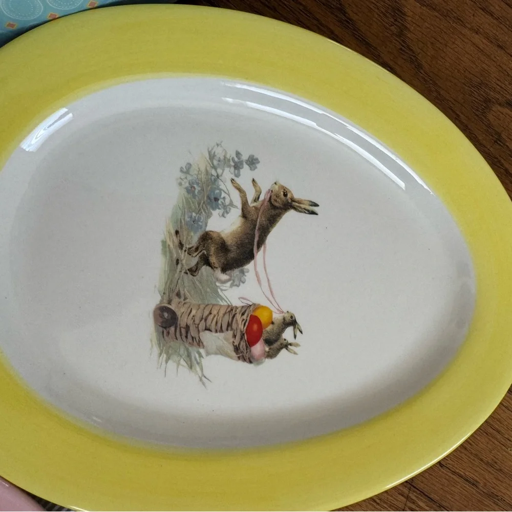 Williams & Sonoma Easter Rabbit Plate Set of 2 with Box